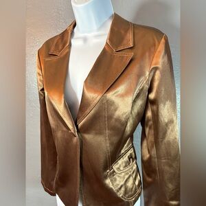 HALOGEN Super Cute Bronze Satin Blazer